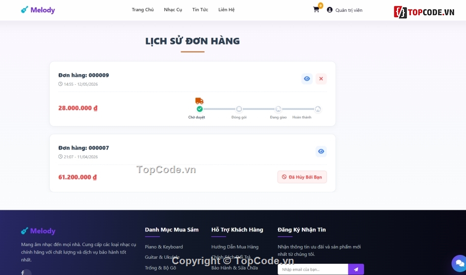 web nhạc,bán website,web hợp âm nhạc